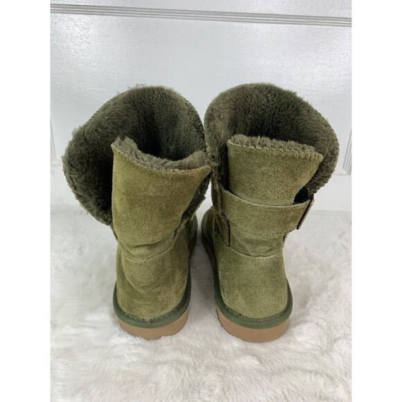 Style & Co Olive Green Suede Shearling Lined Mid-Calf Boots size 7 - Picture 3 of 8